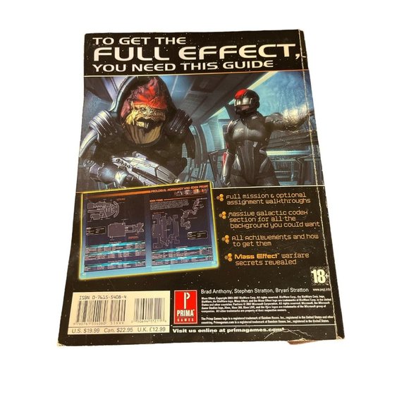Mass Effect Prima Official Strategy Game Guide Xbox 360 with Poster Video Game - Picture 2 of 3